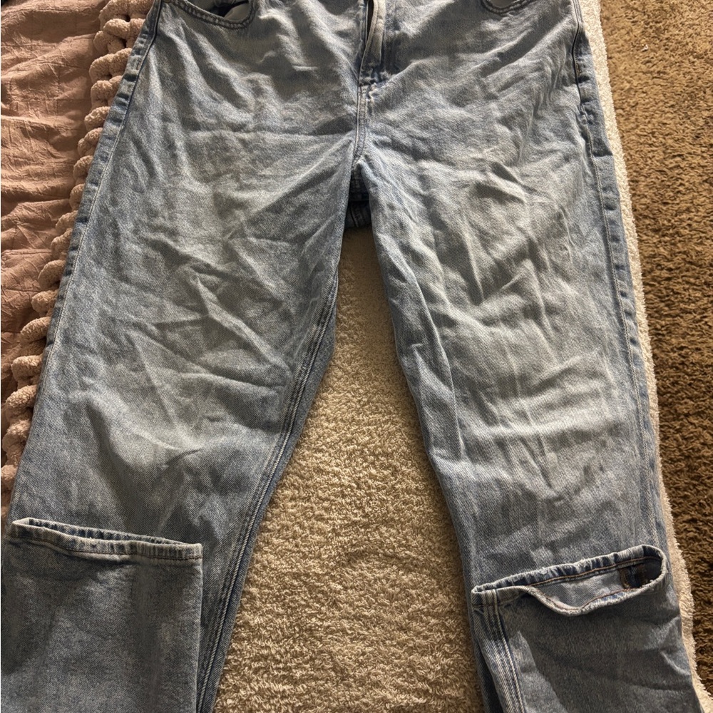 American Eagle Outfitters Blue Boyfriend Jeans Distressed Faded